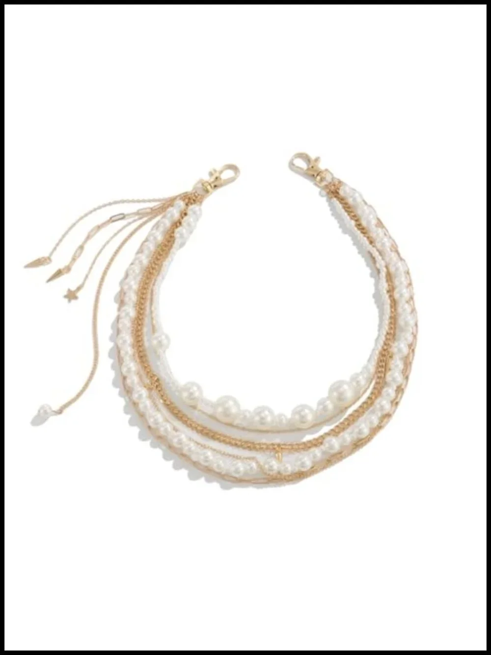 Unique Mixed-Media Pearl Rhinestone Star Charm Layered Pants Chain Belt
